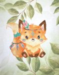 Panel 40 x 50 cm "Boho-Fuchsbaby"