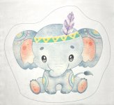 Kissen-Set "Boho-Elefantenbaby"