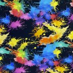 Jersey EP bunte Kleckse auf schwarz