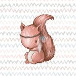 French Terry - Panel S Boho Waldfreunde Eichhörnchen