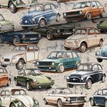 French Terry Auto Klassiker - AllOver