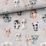 Baumwollstoff Little Sweets grau